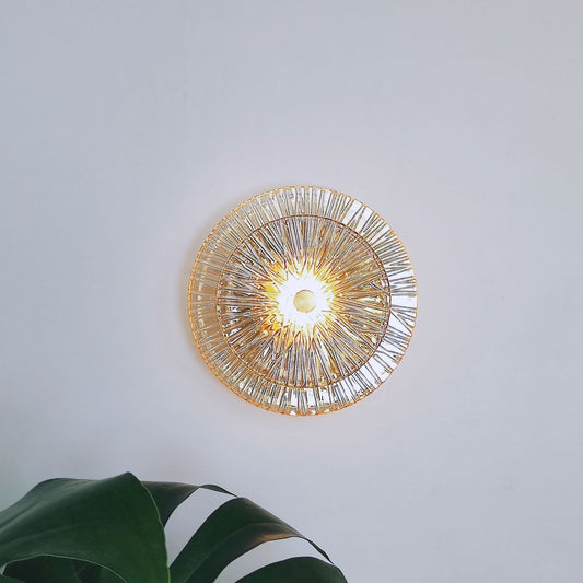 Modern Luxury Round Metal Glass LED Wall Sconce Lamp