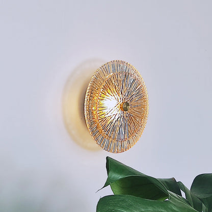 Modern Luxury Round Metal Glass LED Wall Sconce Lamp