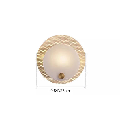 Traditional Round Copper Marble 1-Light Wall Sconce Lamp