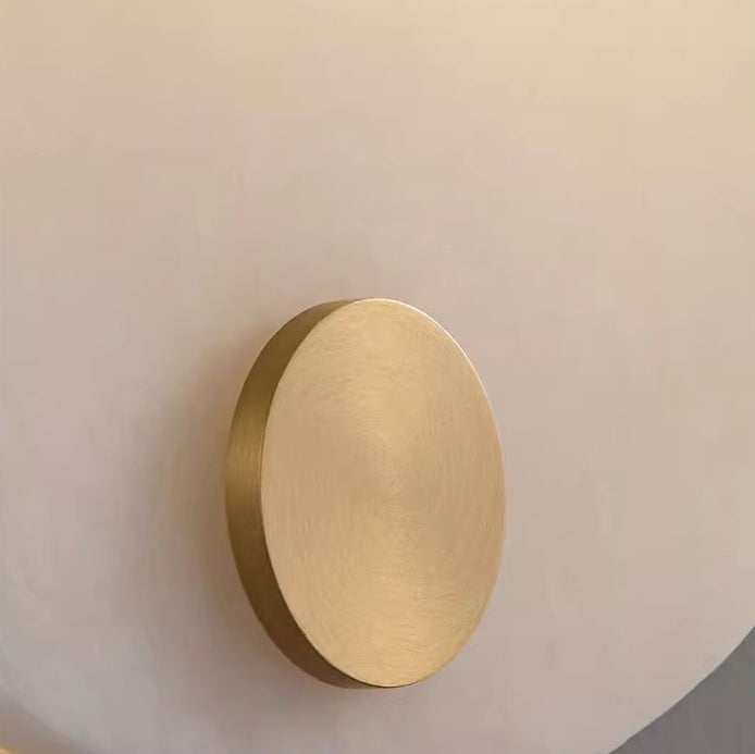 Traditional Round Copper Marble 1-Light Wall Sconce Lamp