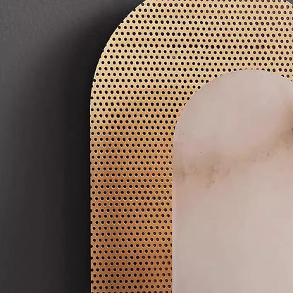Modern Luxury Oval Copper Marble 1-Light Wall Sconce Lamp