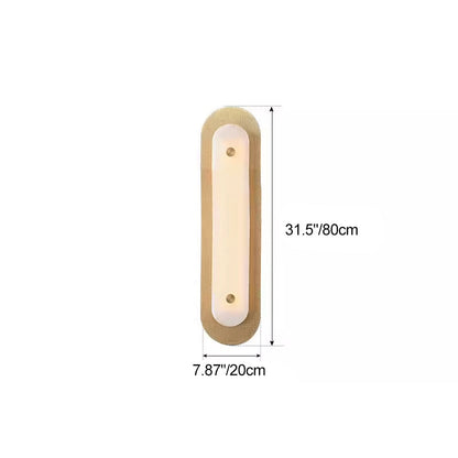 Modern Luxury Oval Copper Marble 1-Light Wall Sconce Lamp