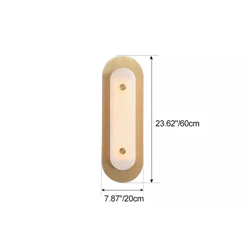 Modern Luxury Oval Copper Marble 1-Light Wall Sconce Lamp