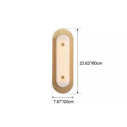 Modern Luxury Oval Copper Marble 1-Light Wall Sconce Lamp