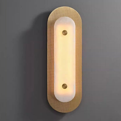 Modern Luxury Oval Copper Marble 1-Light Wall Sconce Lamp