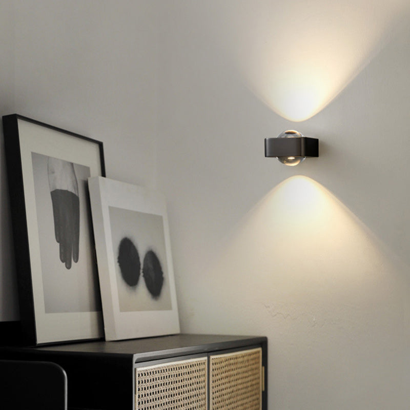 Scandinavian Stainless Steel Glass LED Wall Sconce Lamp