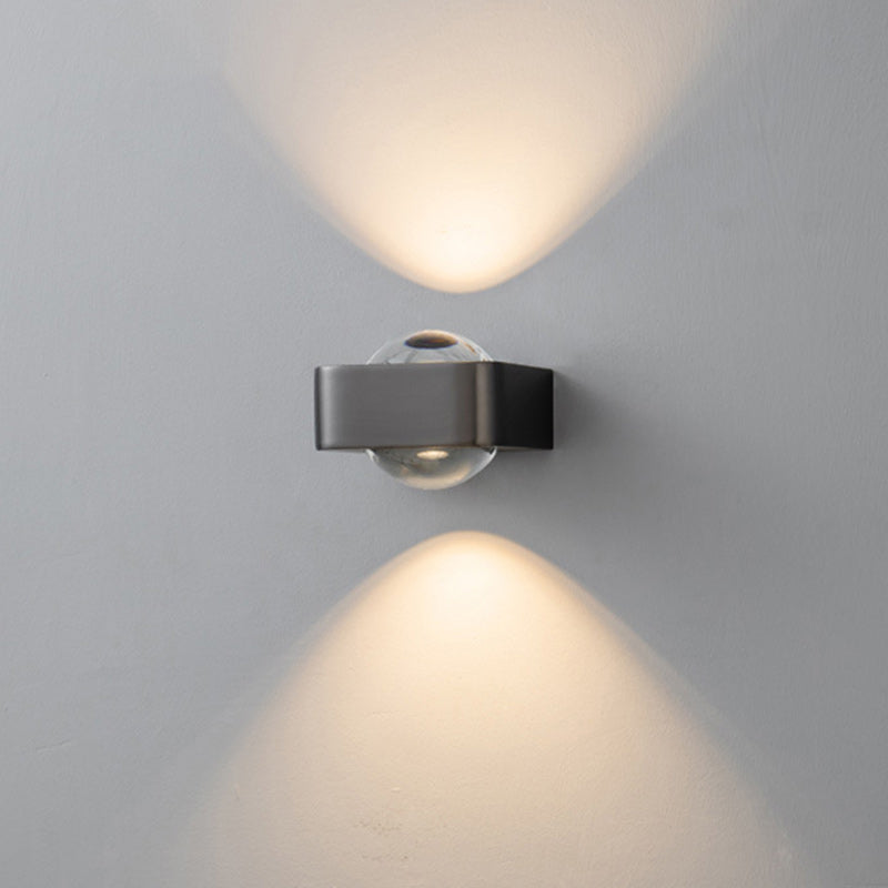 Scandinavian Stainless Steel Glass LED Wall Sconce Lamp