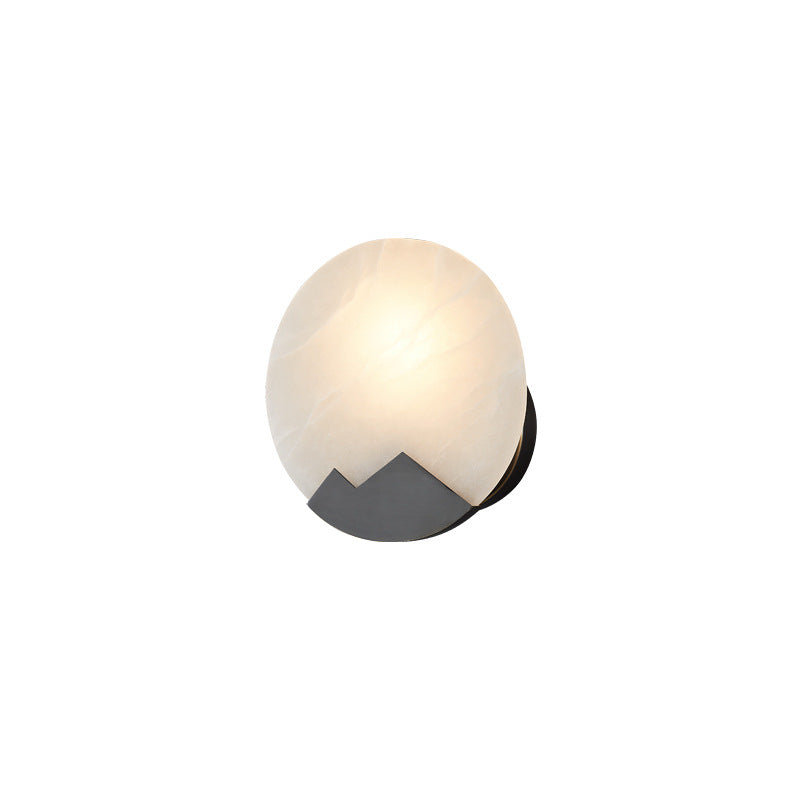 Nordic Round Copper Marble 1-Light Wall Sconce Lamp