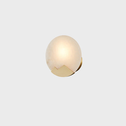 Nordic Round Copper Marble 1-Light Wall Sconce Lamp