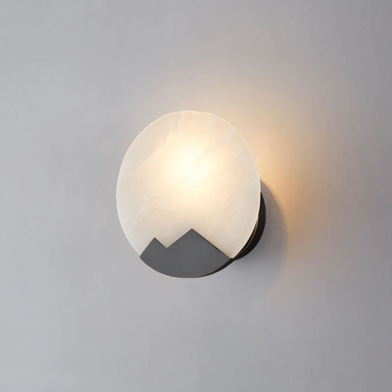 Nordic Round Copper Marble 1-Light Wall Sconce Lamp