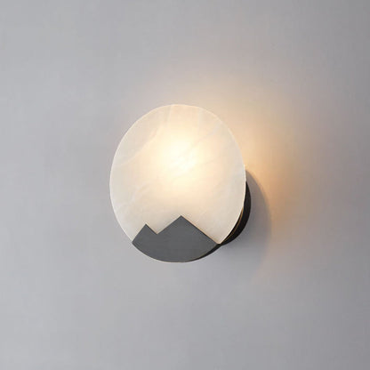 Nordic Round Copper Marble 1-Light Wall Sconce Lamp