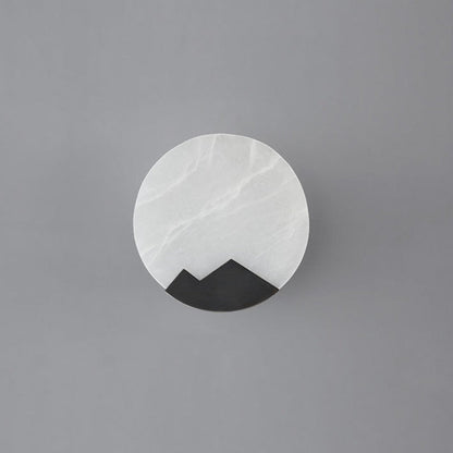 Nordic Round Copper Marble 1-Light Wall Sconce Lamp