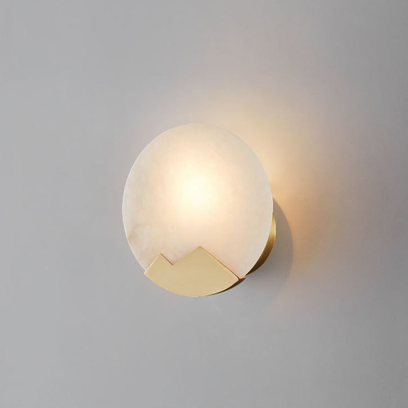 Nordic Round Copper Marble 1-Light Wall Sconce Lamp