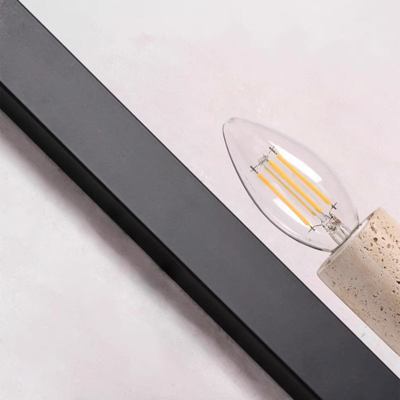 Candle Yellow Travertine Iron 1-Light Wall Sconce Lamp