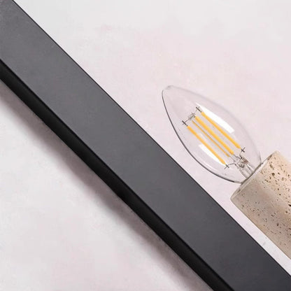 Candle Yellow Travertine Iron 1-Light Wall Sconce Lamp