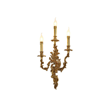 European Candle Copper 2/3 Light Wall Sconce Lamp