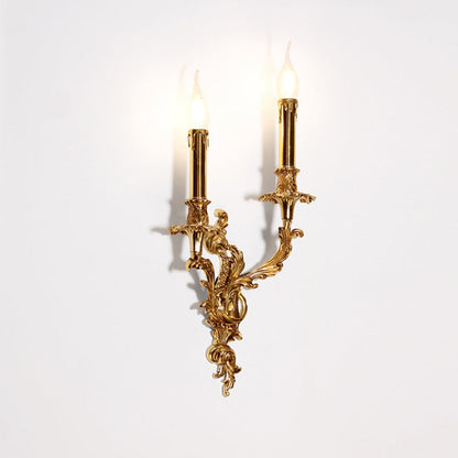 European Candle Copper 2/3 Light Wall Sconce Lamp