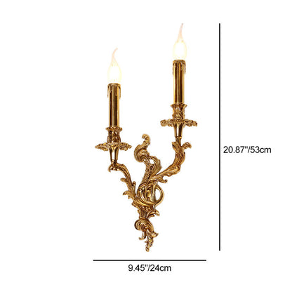 European Candle Copper 2/3 Light Wall Sconce Lamp