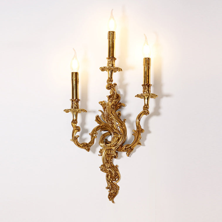 European Candle Copper 2/3 Light Wall Sconce Lamp