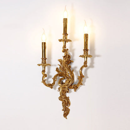 European Candle Copper 2/3 Light Wall Sconce Lamp