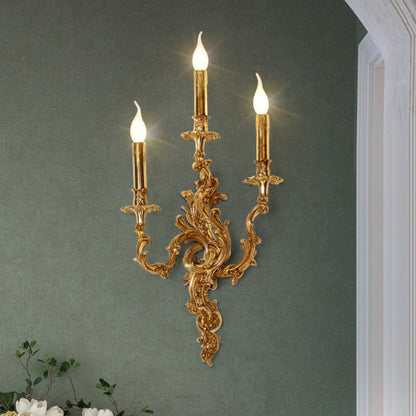 European Candle Copper 2/3 Light Wall Sconce Lamp