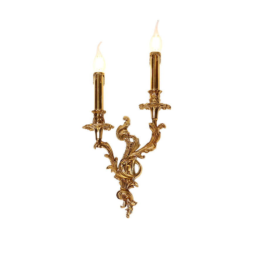 European Candle Copper 2/3 Light Wall Sconce Lamp