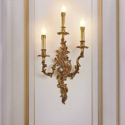 European Candle Copper 2/3 Light Wall Sconce Lamp