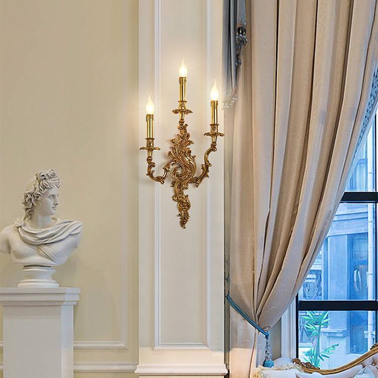 European Candle Copper 2/3 Light Wall Sconce Lamp