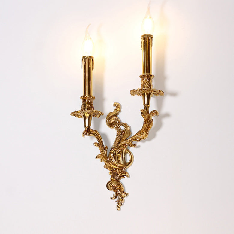 European Candle Copper 2/3 Light Wall Sconce Lamp