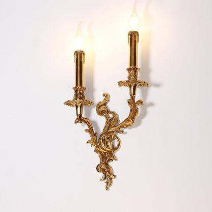 European Candle Copper 2/3 Light Wall Sconce Lamp