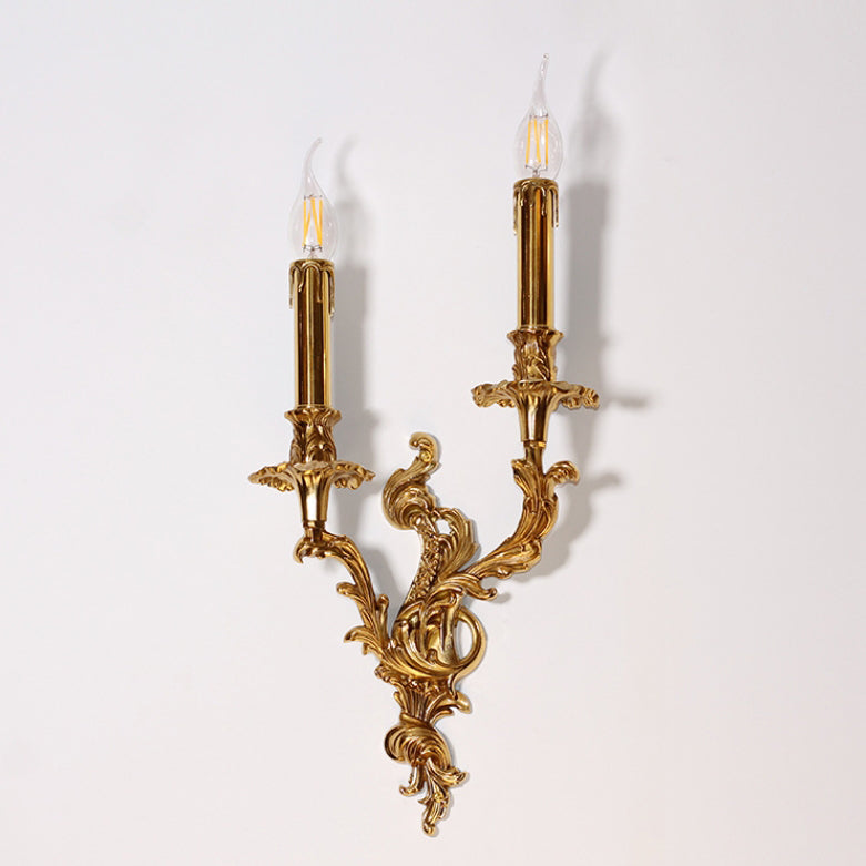 European Candle Copper 2/3 Light Wall Sconce Lamp
