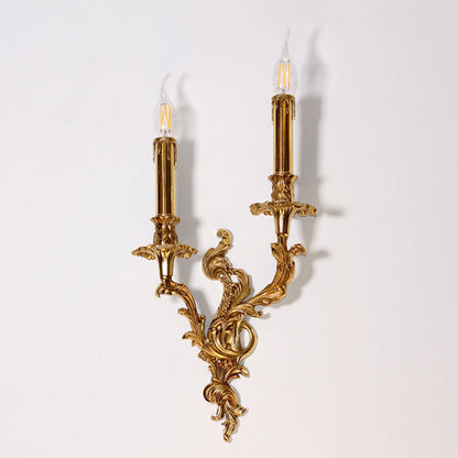 European Candle Copper 2/3 Light Wall Sconce Lamp