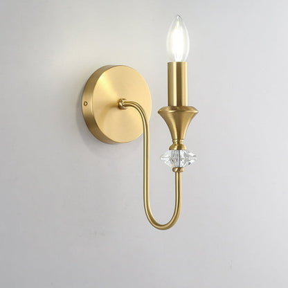 Modern Luxury Candle Copper 1/2/3 Light Wall Sconce Lamp