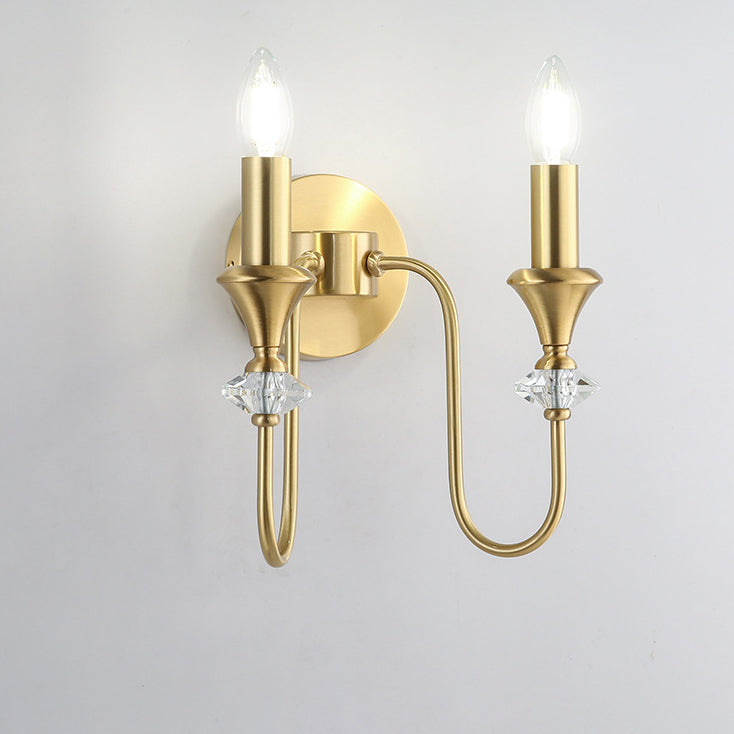 Modern Luxury Candle Copper 1/2/3 Light Wall Sconce Lamp