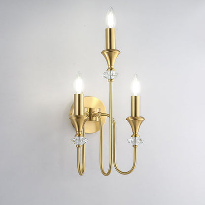 Modern Luxury Candle Copper 1/2/3 Light Wall Sconce Lamp