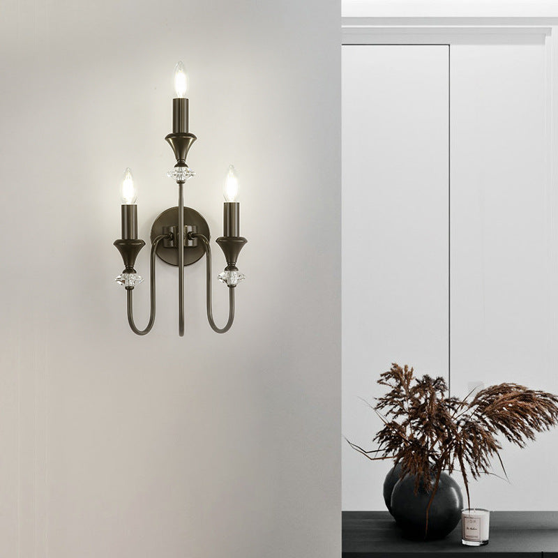 Modern Luxury Candle Copper 1/2/3 Light Wall Sconce Lamp