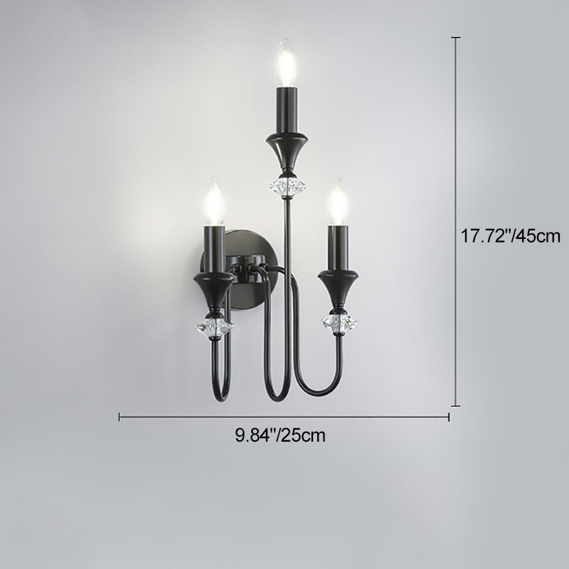 Modern Luxury Candle Copper 1/2/3 Light Wall Sconce Lamp