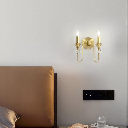 Modern Luxury Candle Copper 1/2/3 Light Wall Sconce Lamp