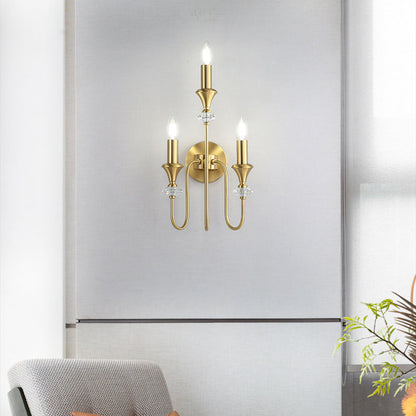 Modern Luxury Candle Copper 1/2/3 Light Wall Sconce Lamp