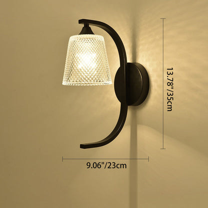 Minimalist Cylinder Iron Glass 1-Light Wall Sconce Lamp