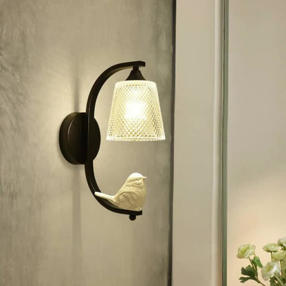 Minimalist Cylinder Iron Glass 1-Light Wall Sconce Lamp