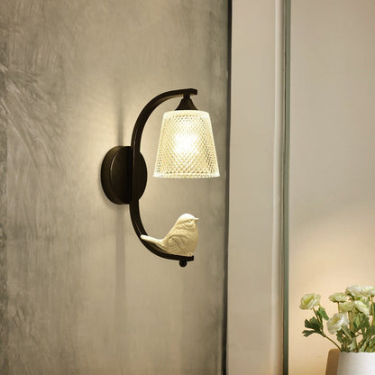 Minimalist Cylinder Iron Glass 1-Light Wall Sconce Lamp