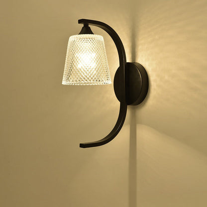 Minimalist Cylinder Iron Glass 1-Light Wall Sconce Lamp