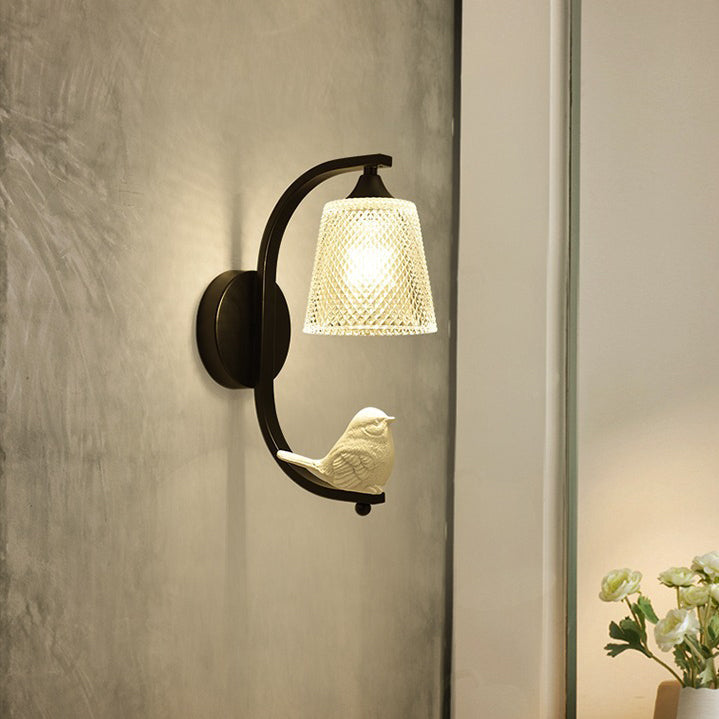 Minimalist Cylinder Iron Glass 1-Light Wall Sconce Lamp
