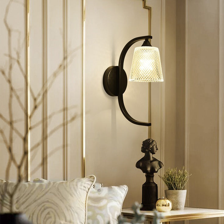 Minimalist Cylinder Iron Glass 1-Light Wall Sconce Lamp