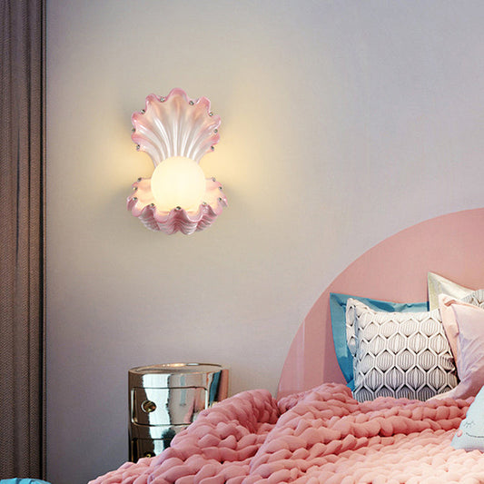 Creative Pearl Resin Glass 1-Light Wall Sconce Lamp