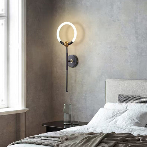 Modern Luxury Circle Iron Acrylic LED Wall Sconce Lamp