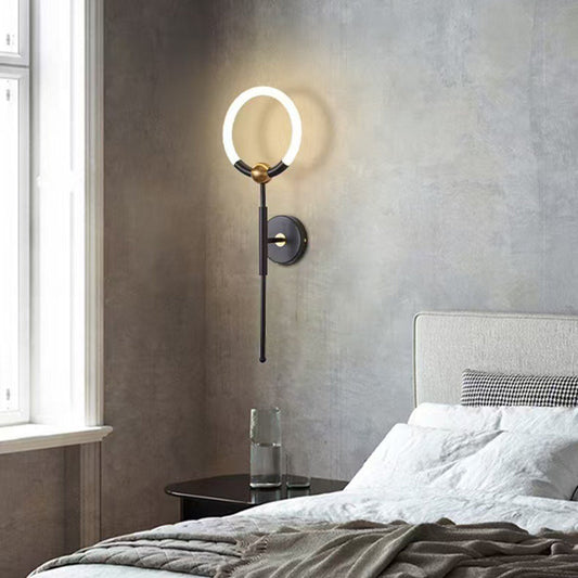 Modern Luxury Circle Iron Acrylic LED Wall Sconce Lamp