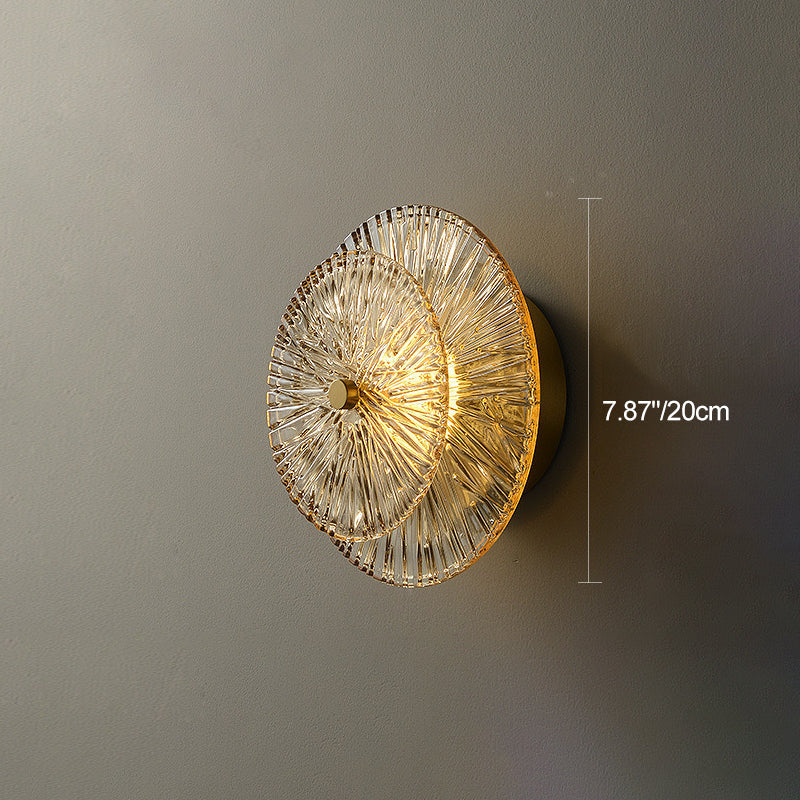 Shabby Round Copper Glass 1-Light Wall Sconce Lamp