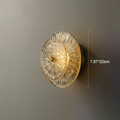 Shabby Round Copper Glass 1-Light Wall Sconce Lamp